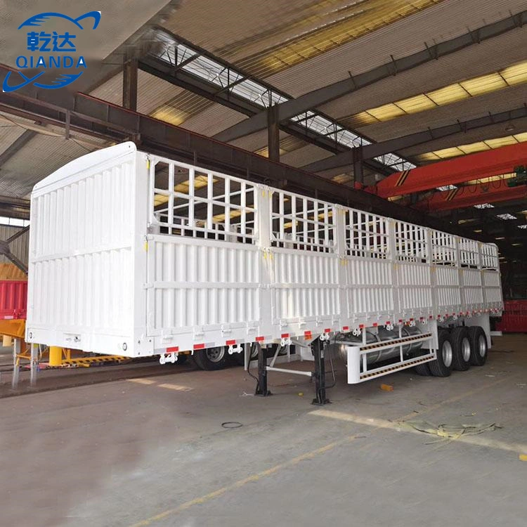 Chinese Factory Sells Brand New Flower Basket Semi Trailer Cargo Fence Trailer Transport 3 Axle Flower Basket for Sale in Nigeria