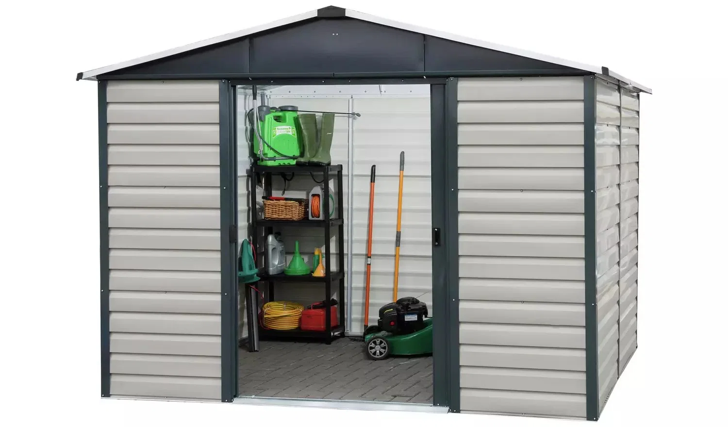 Outdoor Tool House Home Courtyard Galvanized Square Tube Garden Metal Storage Shed