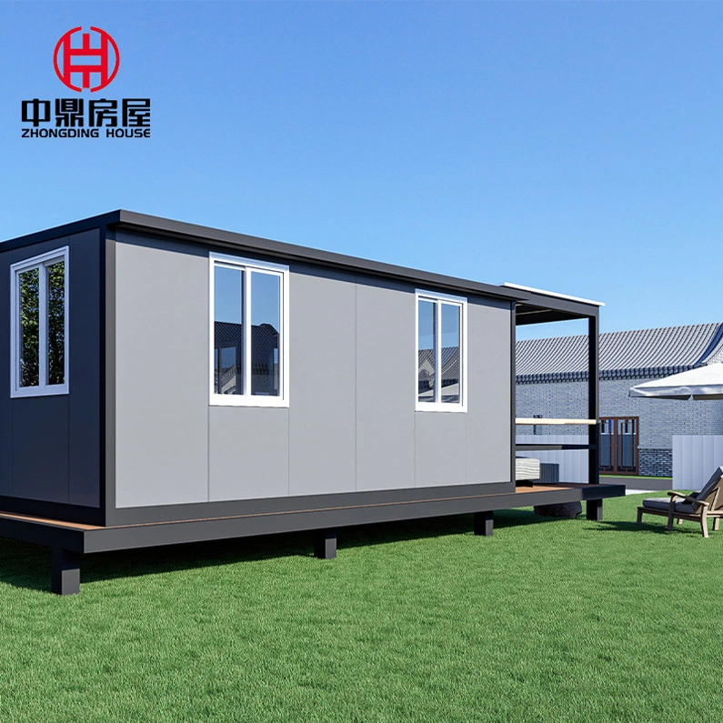 Holzmaserung 40 FT 20 FT modernes Prefab Expandable Container House Living Mobile Fertighaus Villa 3 Schlafzimmer mit Bad