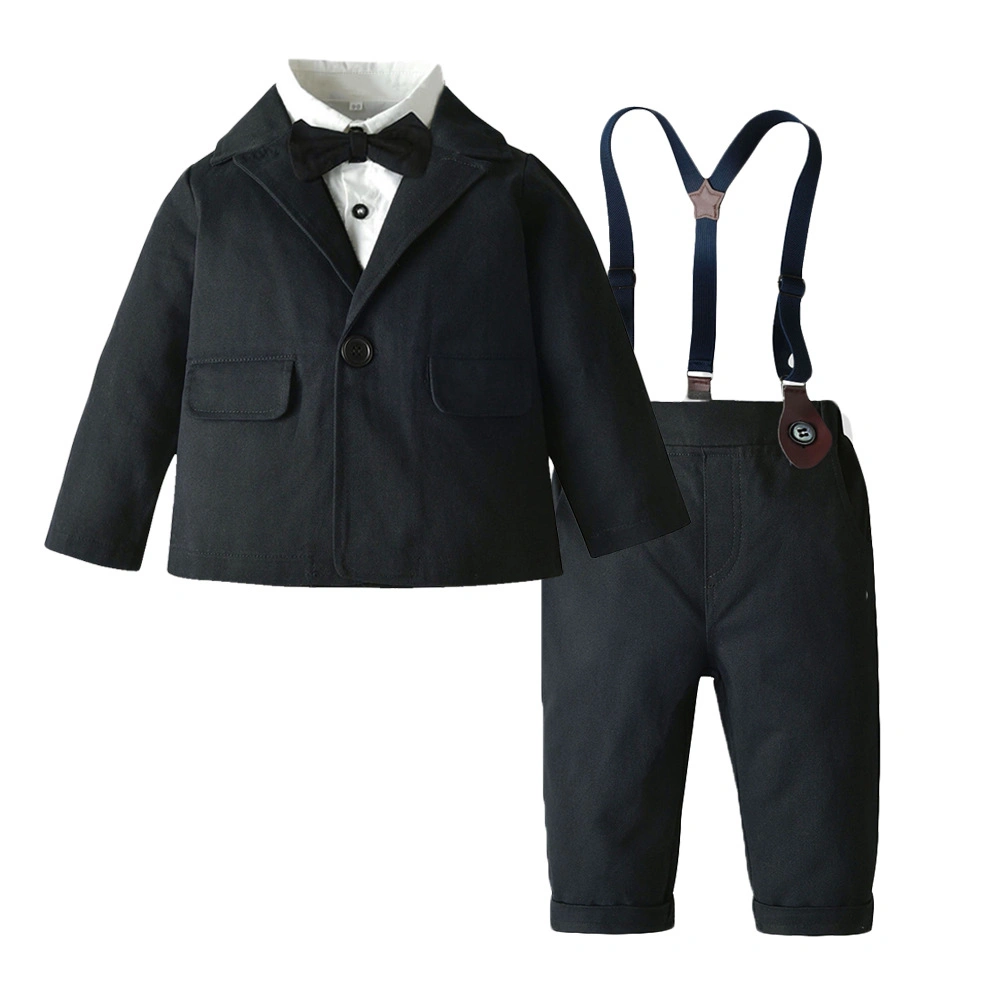 Flower Boy Wedding Suit Suspenders Pants Gentleman Children's Formal Birthday Dress School Children's Party Performance