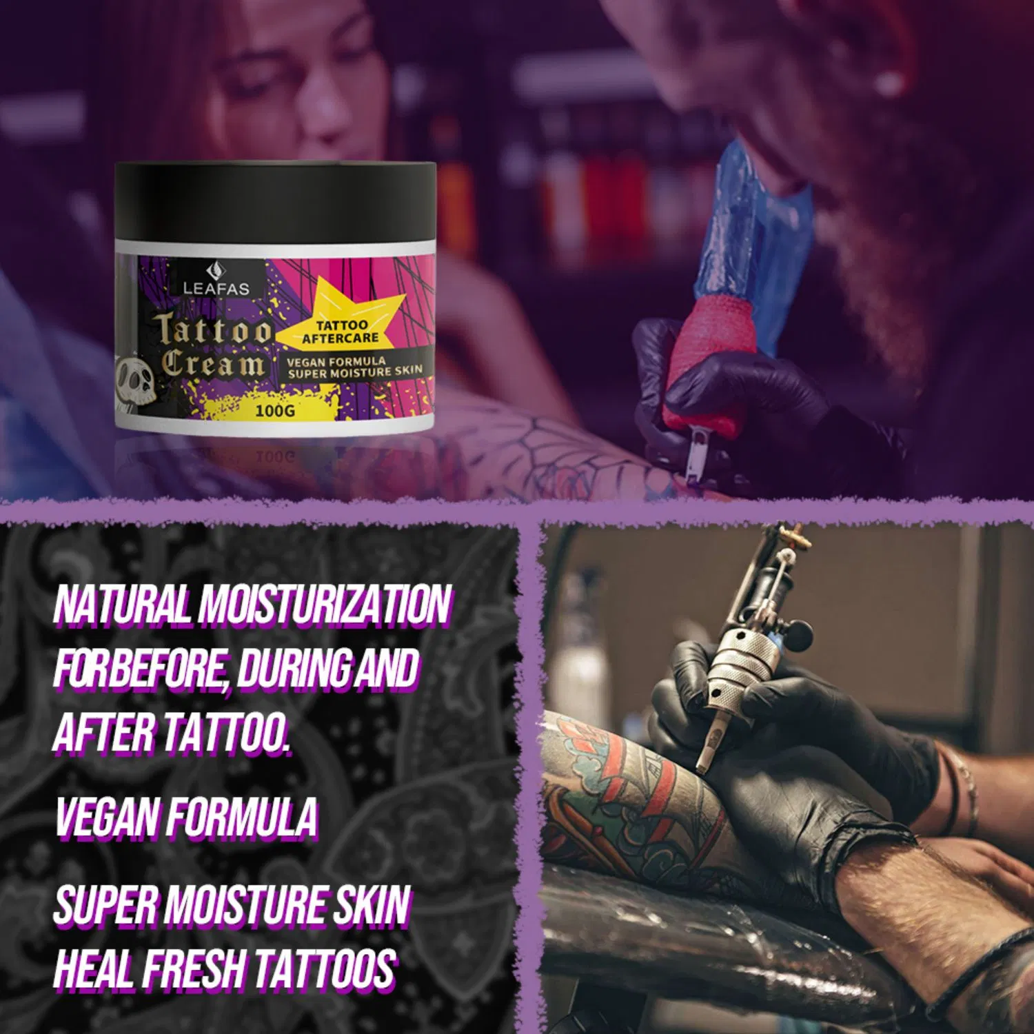 OEM ODM Multifunction Skin Tattoo Numbing Cream Hot Product Temporary Tattoo Care Series Vegan Formula