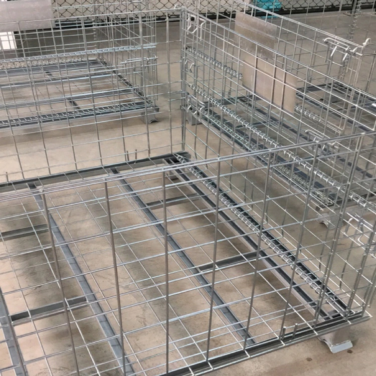 Warehouse Customized Stackable Foldable Steel Wire Mesh Container for Grocery Store