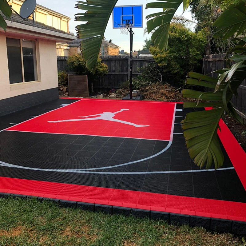 El enclavamiento de azulejos de plástico suelos deportivos, Portable Antideslizante Cancha de baloncesto en el suelo