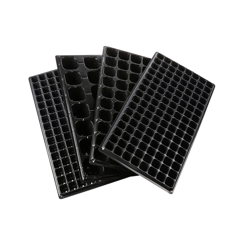 Widely Used Black Plastic Rice Seedling 128 Cells Seed Trays Plant Nursery Trays for Agriculture/Greenhouse/Farm/Garden