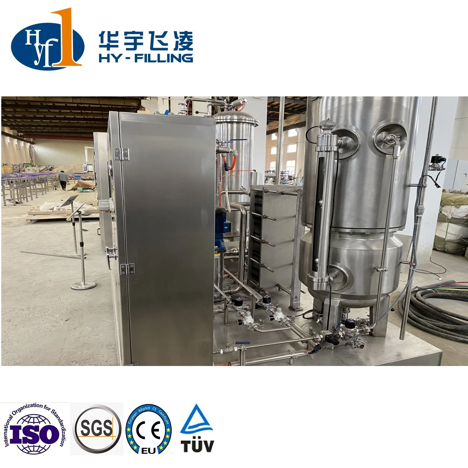 Hyf Soda Water Soft Drink CO2 Liquid Blending Beverage Carbonated Juice Filling Packing Machine Equipment System Carbonted Drink