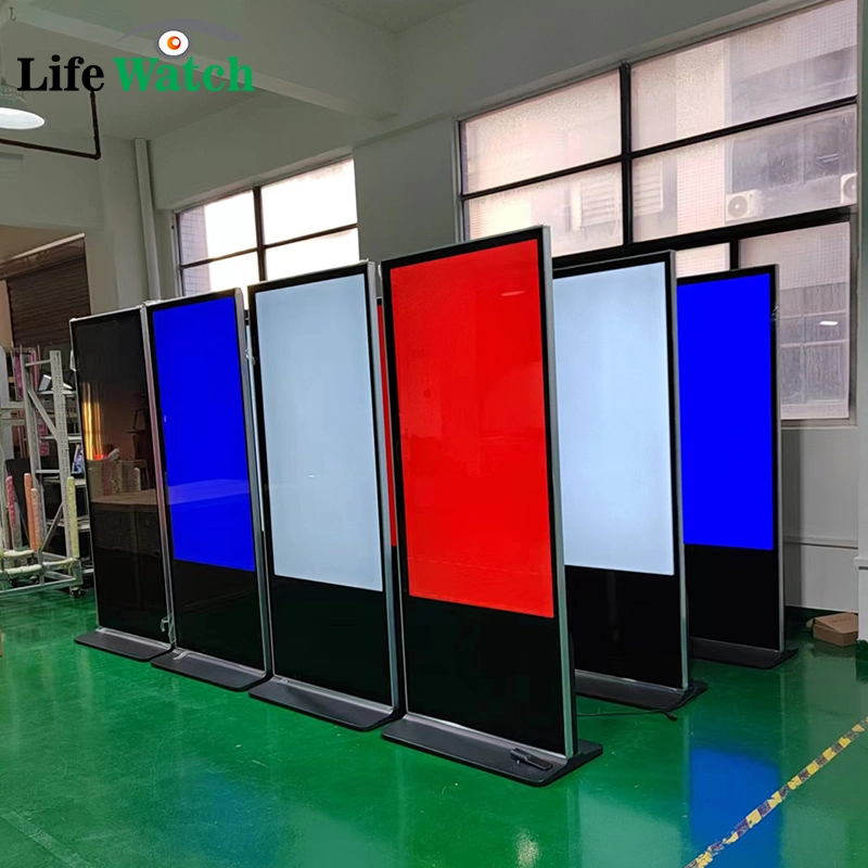 Pantalla LCD de kiosco Totem de 55 pulgadas interactiva para publicidad en el suelo