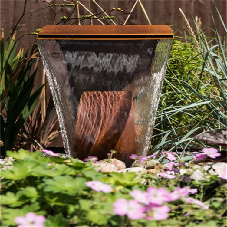 Landscaping Metal Rain Curtain Corten Steel Water Feature