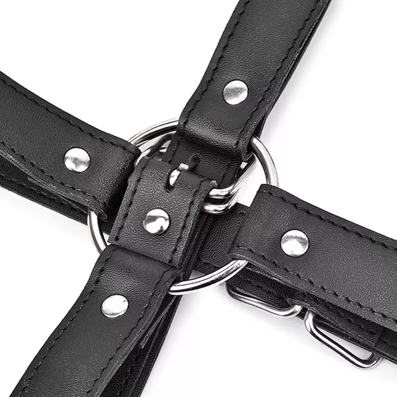 Sm Leder Bondage Harness Rückhaltesessel Kragen Handfesseln Gay Paar-Spiel