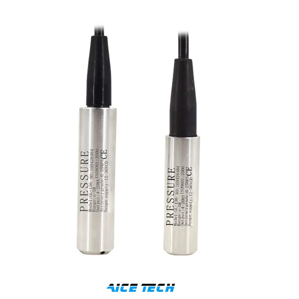 Aice Tech Stainless Steel Hydrostatic Probe Level Sensor Submersible Liquid Level Transmitter