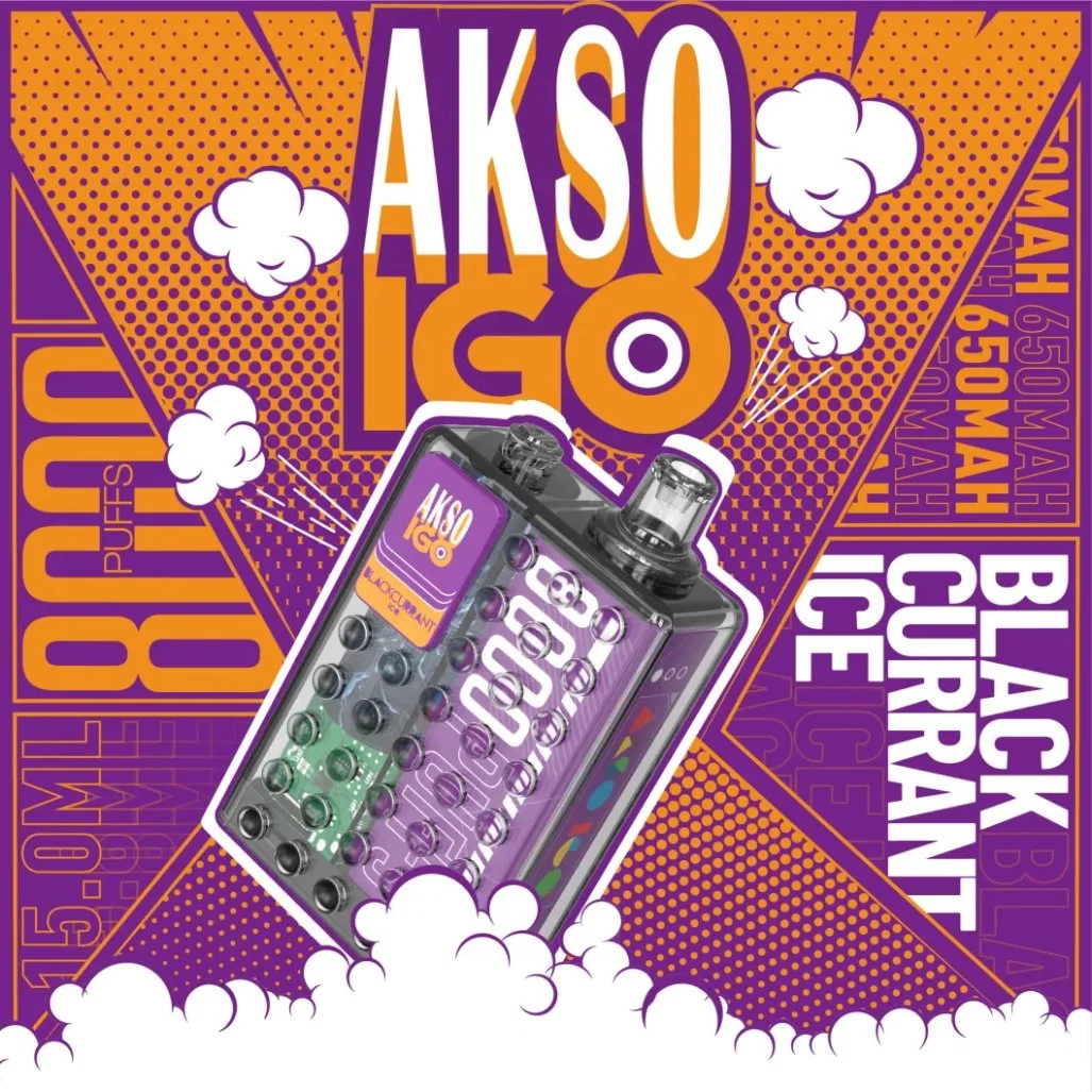 Zbood Personalizar Akso Igo 8000 Puffs más reciente Venta caliente Akso IGO 8000 Puffs VAPE desechable con 5% de sal de nicotina