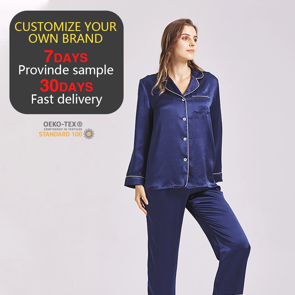 Custom High quality/High cost performance Silk Pyjamas Women 22 Momme Homewear Silk Sleep Wear