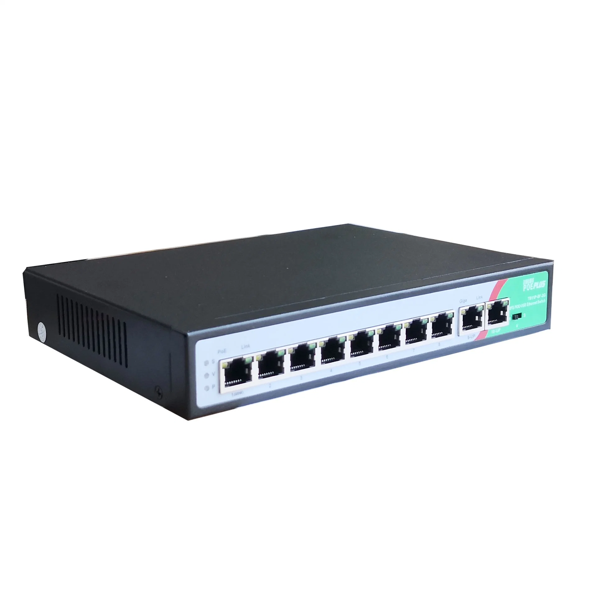 8 puertos Ethernet Poe Switch con 2 Uplink rápido 10/100Mbps