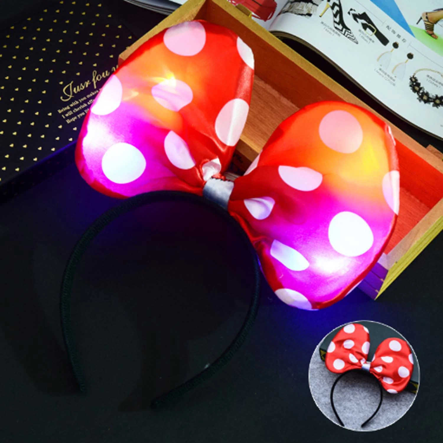 Blagenert Luminous Hair Hoop Headband Optical Party Decor Colorful Light