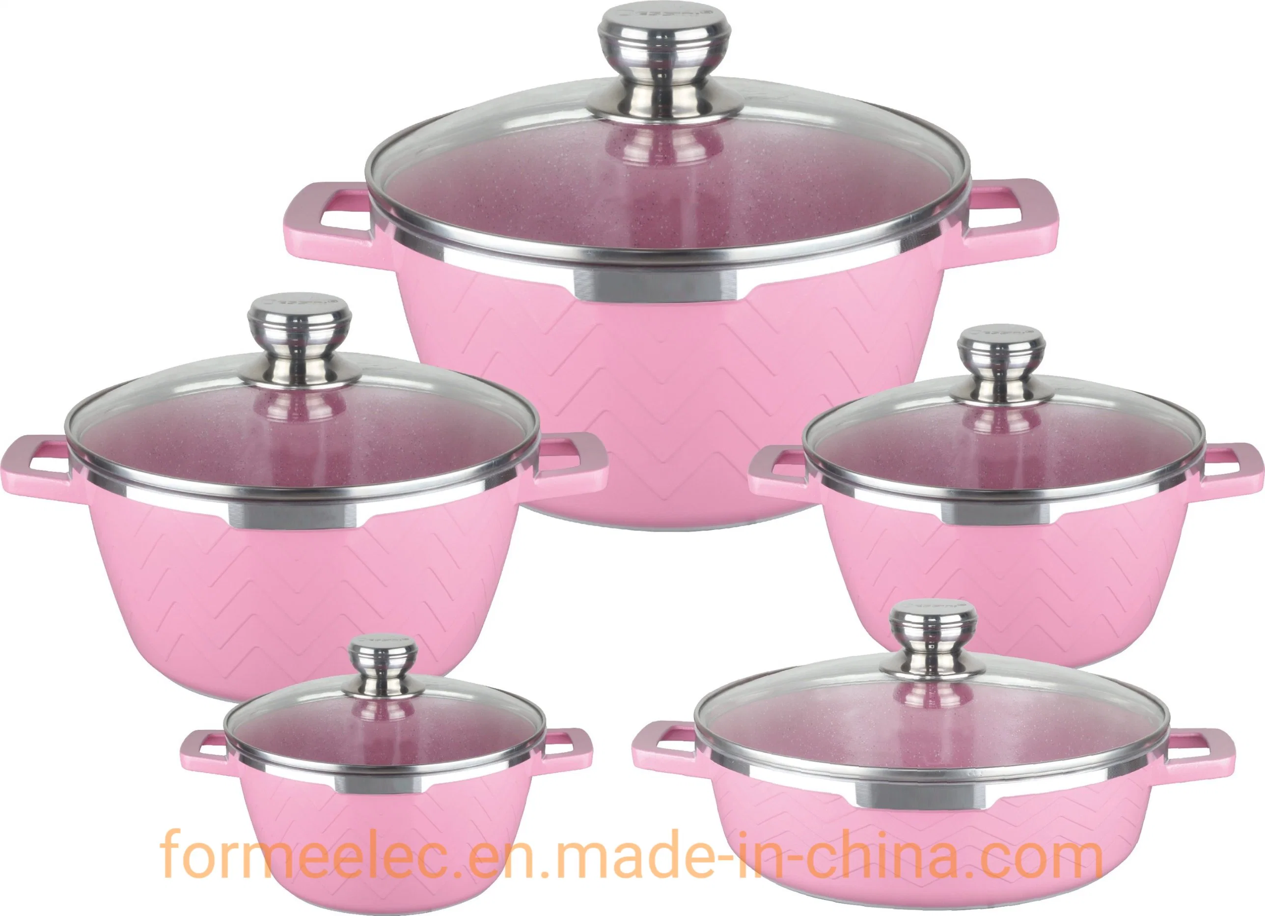 Utensílios de Cozinha 12PCS Conjunto Granito revestimento cerâmico Casserole Definir Conjunto de panelas de alumínio