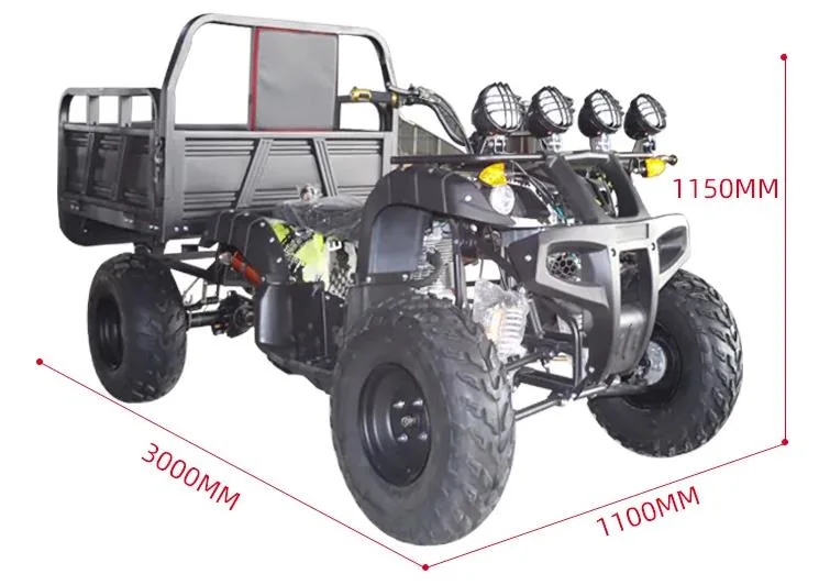 ATVs &amp; UTVs für Erwachsene 4X4 Landwirtschaft 250cc 300cc 1,5m Cargo Farm ATV mit Anhänger