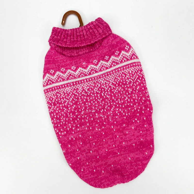 Pet's Custom Cable Knit Jumper Dog Sweater Pink Color Winter Pet Clothes