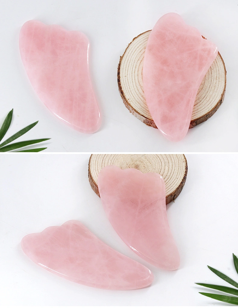 Rosenquarz Rosa Jade Guasha Natürlichen Stein Scraper Chinesischen Gua Sha Pad