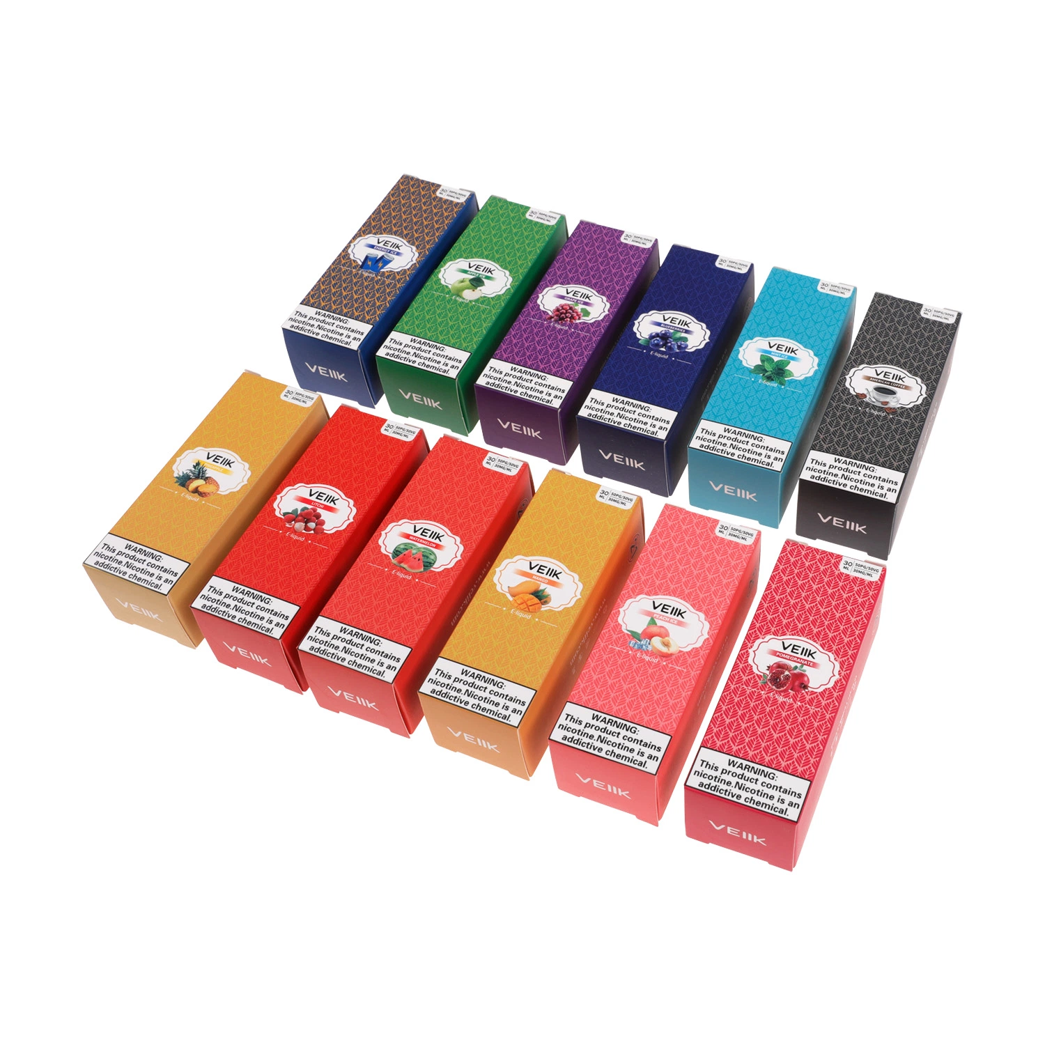 Customized Flavors 12 Flavors 30mg Nic Salt Veiik 30ml vape E-Liquid