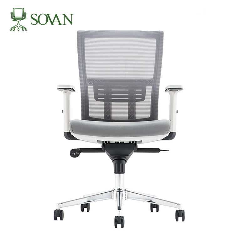 Factory Sales MID Back White Swivel Ergonomic Executive Mesh Office Chair for Staff