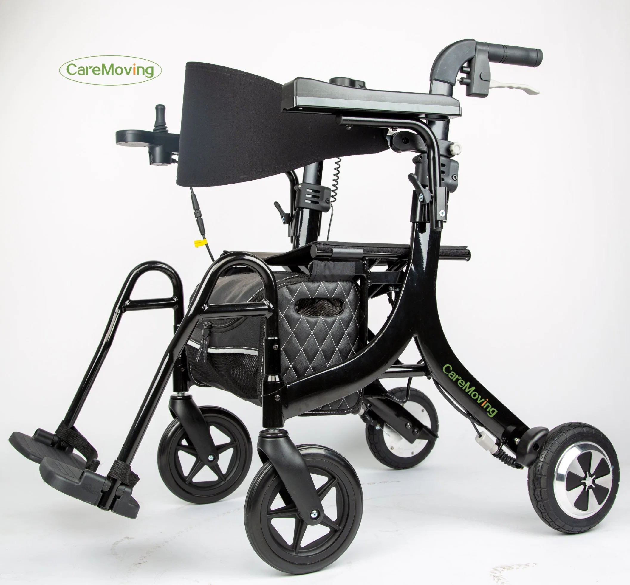 Easy Portable Fold 4 Wheel Rolling Motorized Upright Walkers for Seniors with Seat and Armrest