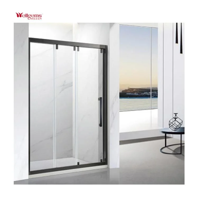 Stainless Steel Shower Screen Double Sliding Shower Door Shower Enclosure Bathroom Furniture Wheel Door