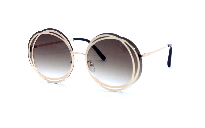 Специальный дизайн круглой металлической рамы в полном объеме солнцезащитные очки