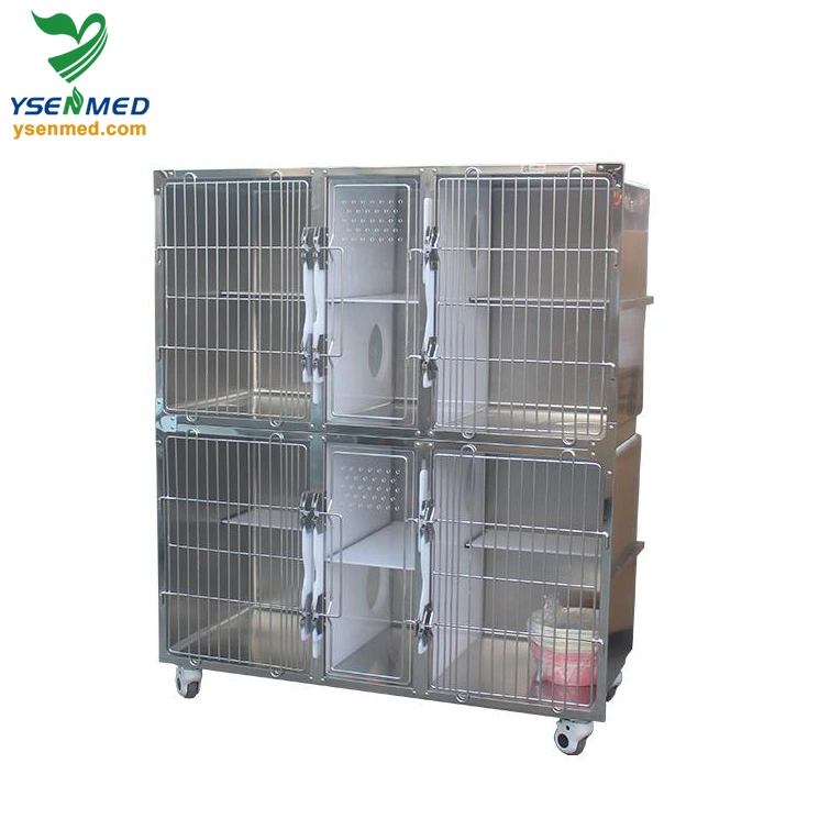 Medical Equipment 304 Stainless Steel High End Cat Boarding Cages Ysvet1500m
