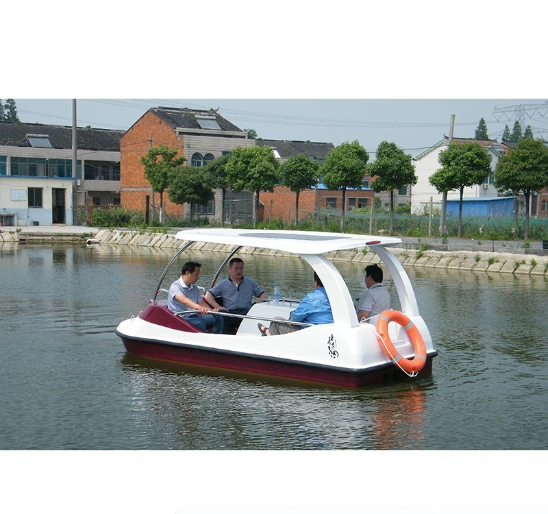 Thick Hull FRP Four-Passenger Streamlined Pedal Boat for Amusement Park