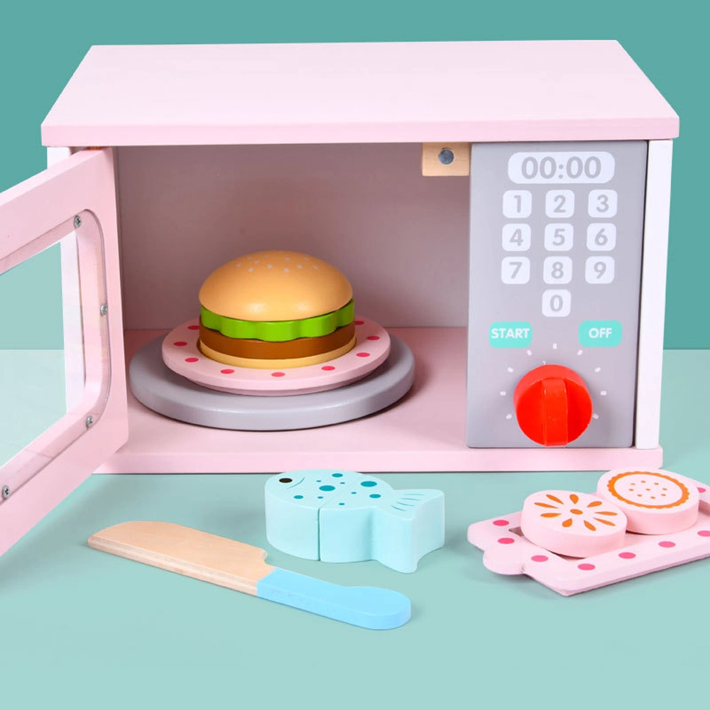 Les enfants en bois, jus de fruits de la machine de cuisson de Simulation de machine, machine à café, machine à pain, four à micro-ondes, une Cuisine Jouets