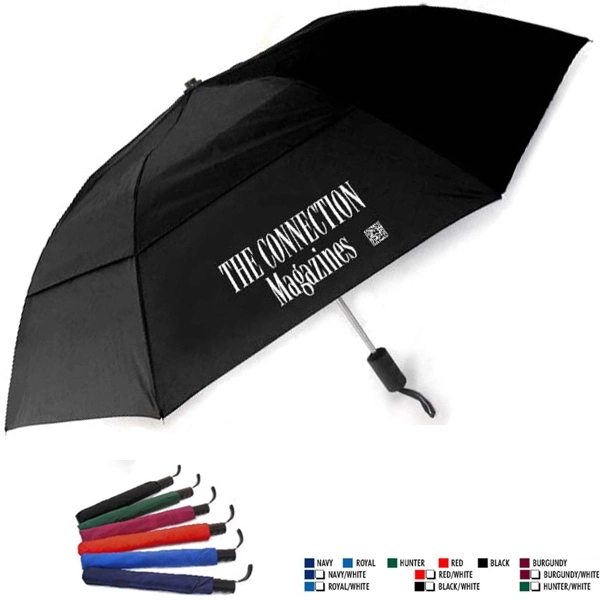 Promotional Logo 46 Urban Chic Vented Folding Umbrella Advertising Umbrella Promotion Umbrella Gift Umbrella