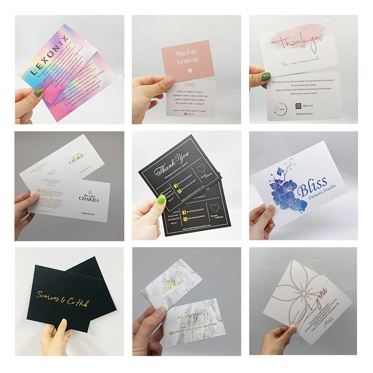 Benutzerdefinierte Farbdruck Luxus Hochzeit Papier Karte Danksagungskarten Für kleine Unternehmen
