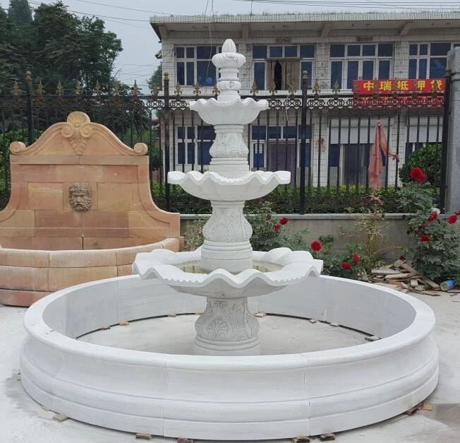 Yard Water Fountain with Child Statue Marble Fountain for Sale