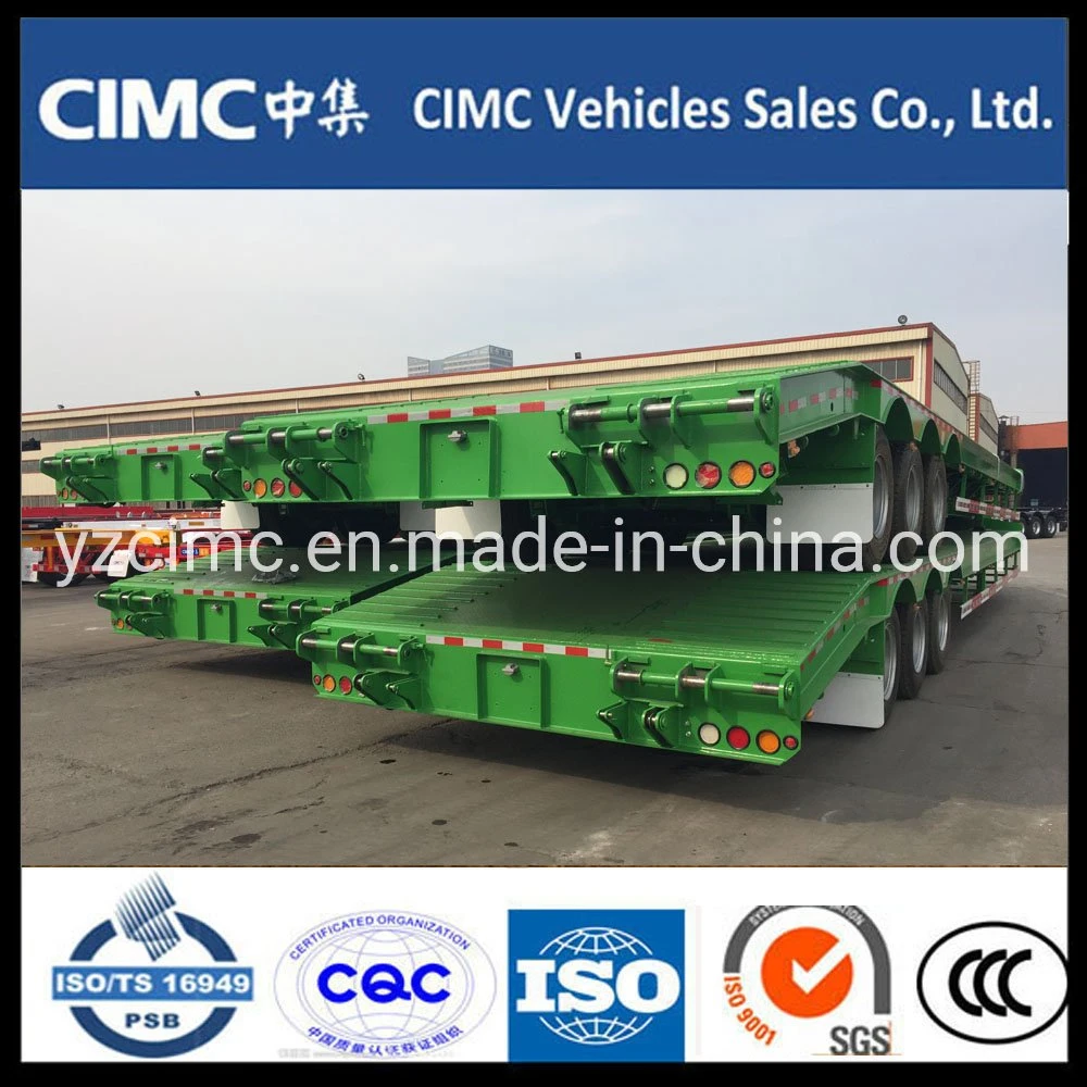 CIMC 3 Axle 60t 70t 80t Heavy Duty Hydraulic Gooseneck Detachable Low Loader Truck/Lowbed/ Lowboy Low Bed Semi Trailer