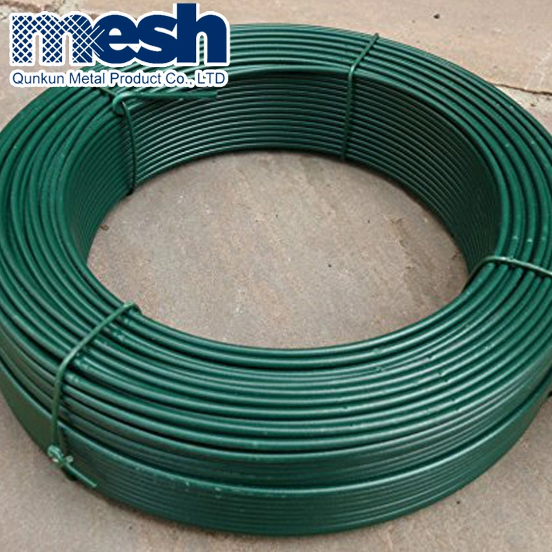 Color negro verde alambre recubierto de PVC y PVC cable de hierro