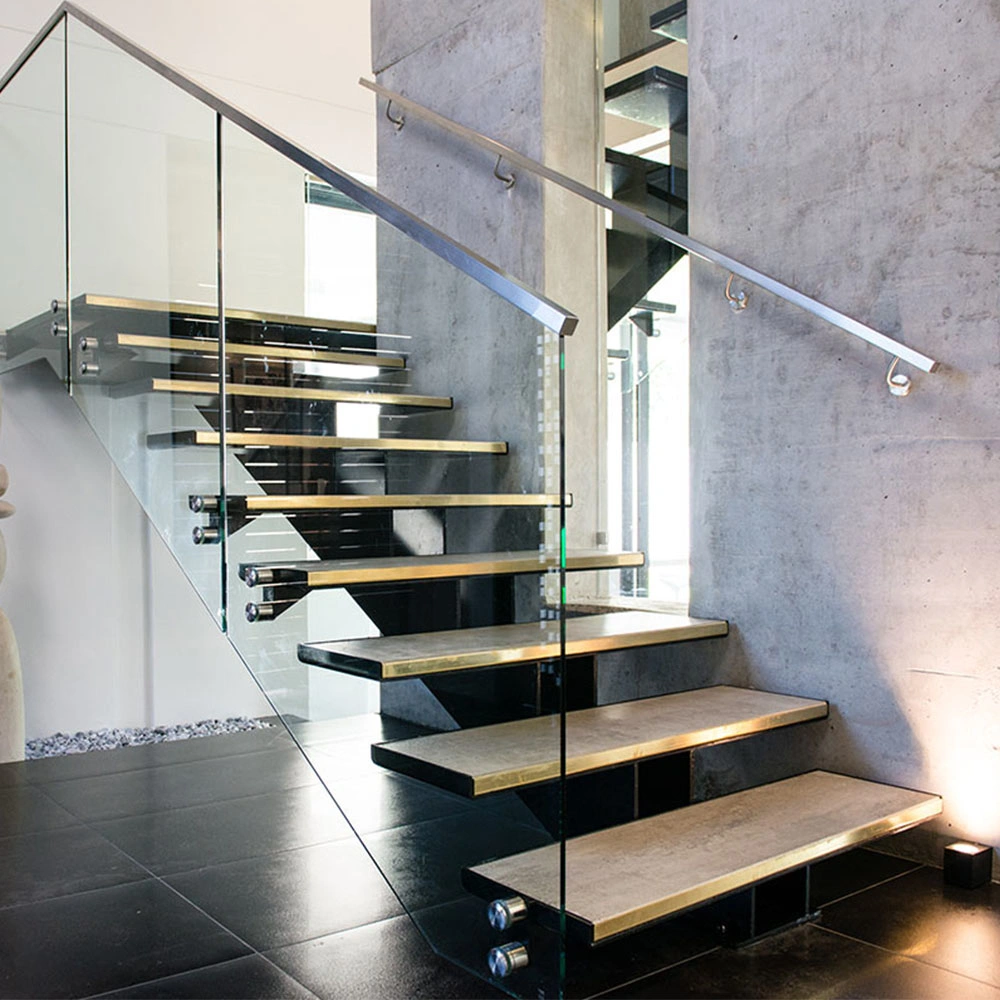 High Quality Indoor / Outdoor Luxury Staircase 304 316 Stainless Steel Glass Handrail