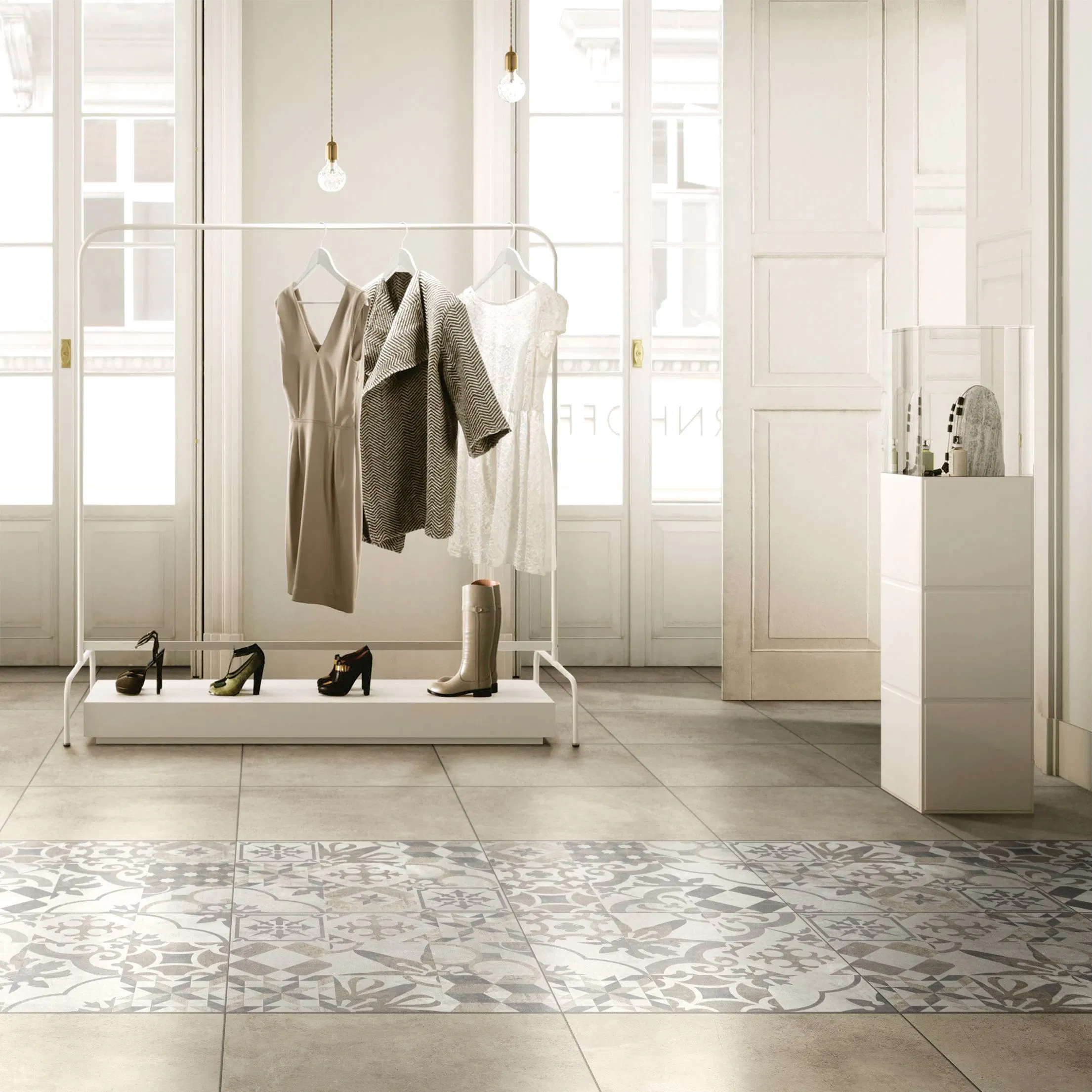 Glazed Porcelain Floor Tile with Cement Design Used for Commercial (CLT602B)