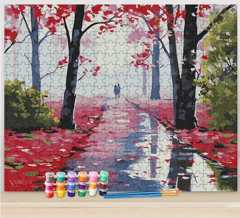 Puzzle 500 Pieces Jigsaw Oil Painting Personalized Wooden Jigsaw Educational Toys Creative Gift