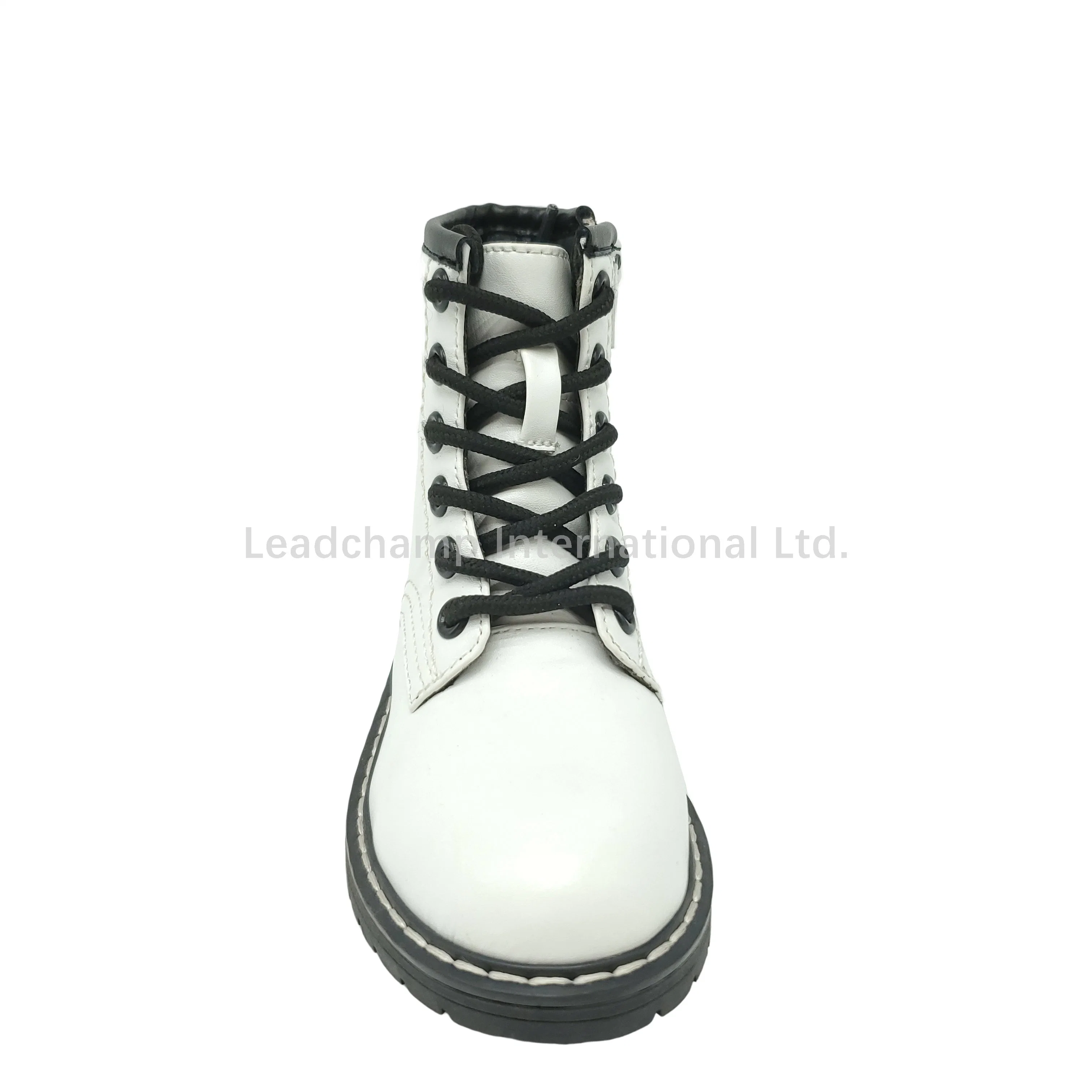 Children Fashion Simple White PU Flat Leisure Boots