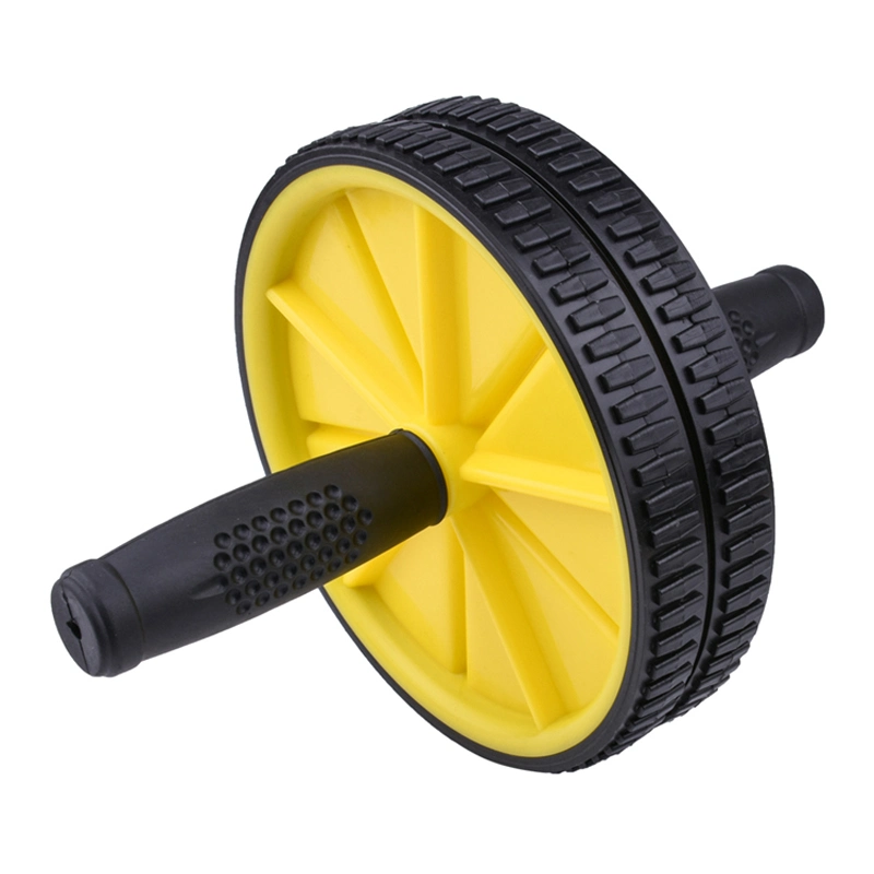 Classic High quality/High cost performance  Yellow Body Fitness Non Slip Handle Abdominal Wheel Roller