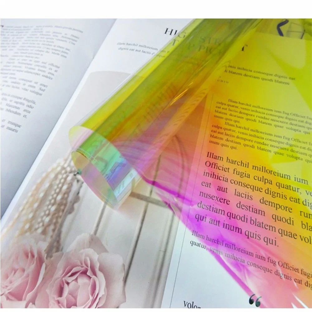 Efecto arcoiris iridiscentes lámina decorativa holográfico autoadhesivo de Vinilo adhesivo de vidrio