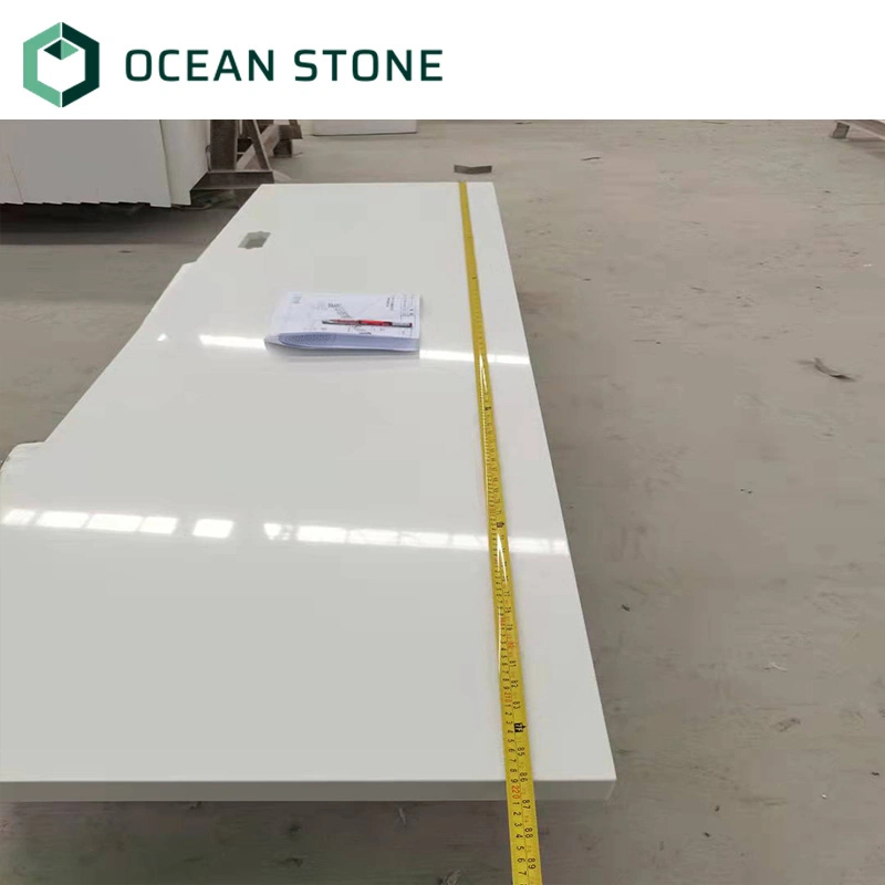 Pure White Quartz for The Hotel Furniture Stone Desk Top