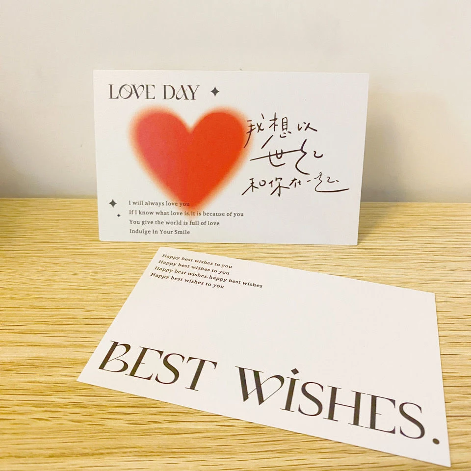 English Message Greeting Card Valentine&prime; S Day Love Letter Painting Set