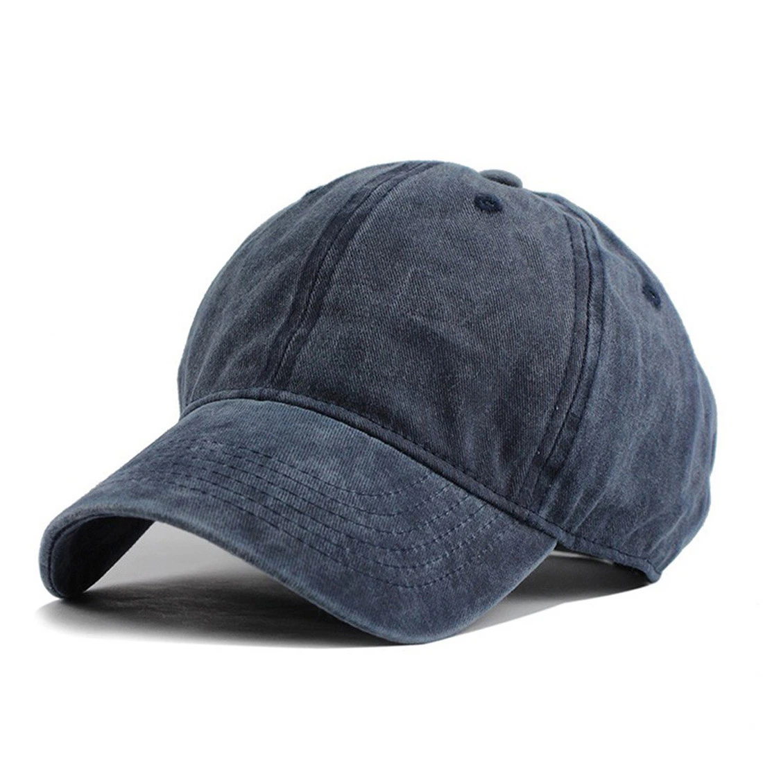 Baseball Cap American Solid Color Light Plate Men's and Women's Duckbill Caps Worn-out Washed Cotton Sun Caps