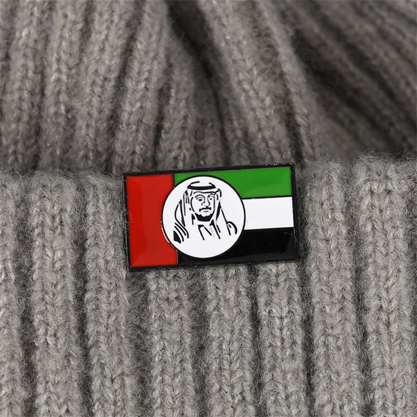 Saudi Arabia Badge Flag Brooch National Flag Lapel Pin International Travel Pins Collections Personalized Map Flag Palm Brooch