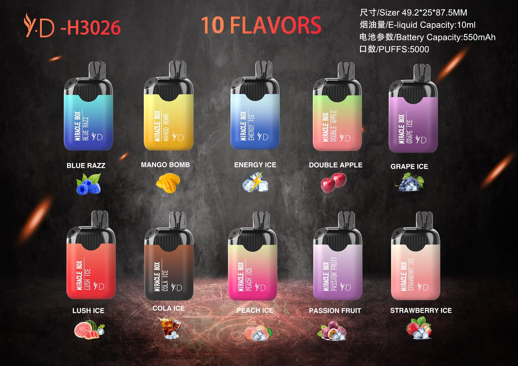 2023 Yd OEM/ODM Hot Selling Newest Cheap Shopping Puff Vapes Juice 5000puffs E-Cigarette Disposable Vapes Electronic Hookah Charger