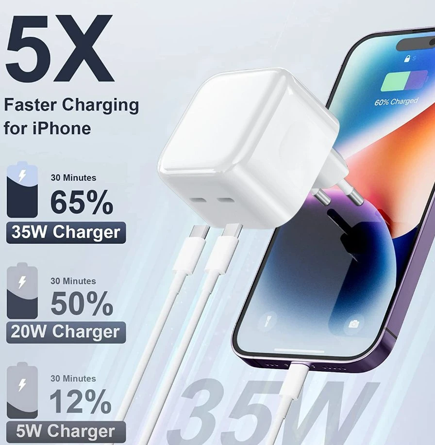 Hot Selling 35W Fast Charging Mobile Phone Charger Pd USB-C Charger for Phone 11 12 13 PRO Max