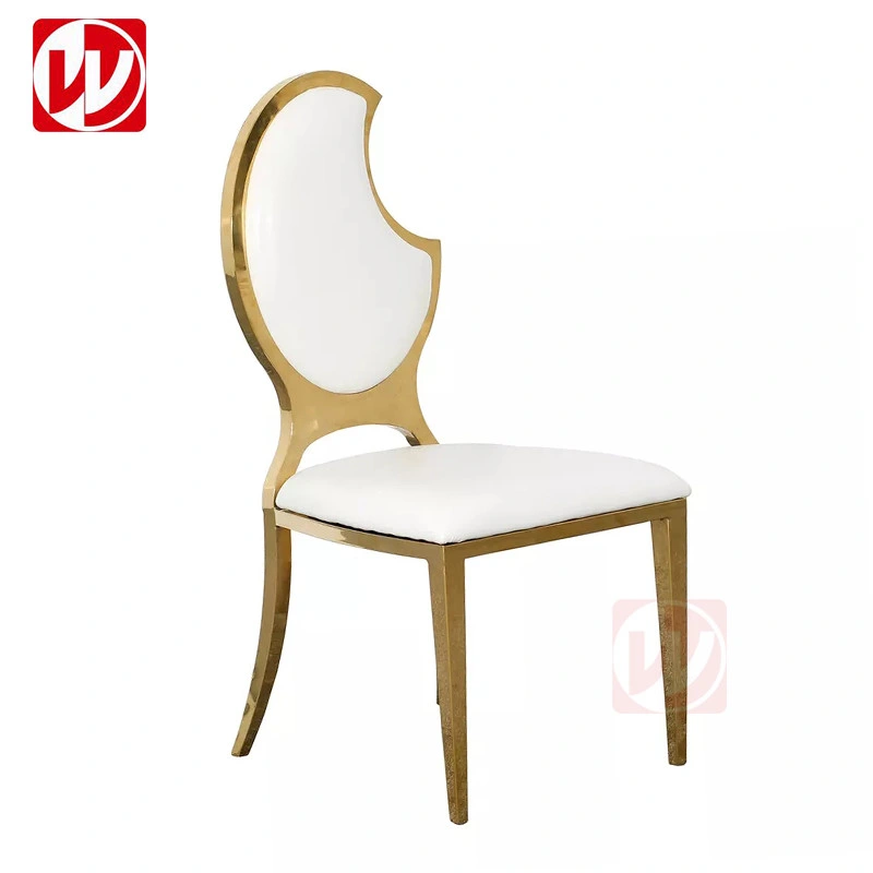 Hot Sale Design Hotel Banqeut Wedding Chair Half-Moon Shape Stainless Steel Chair