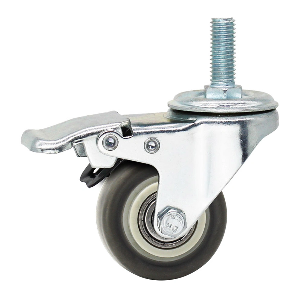 Industry European Light Duty Casters Swivel Bolt Holetpr Wheel Trolley Castor with Lock
