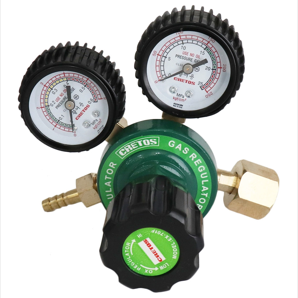 Oxygen O2 Gas Regulator with Two Big Pressure Gauge Cretec Cretos Type Ex-701f