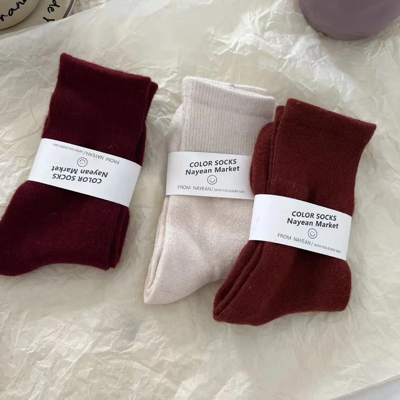 Spring and Autumn Thickened MID-Thigh Female Wool Korean Ins Wind Soft Dense Pile Socks